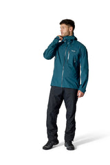 Rab Downpour Mountain Pants adjustable waistband highlights secure fit for long trail days