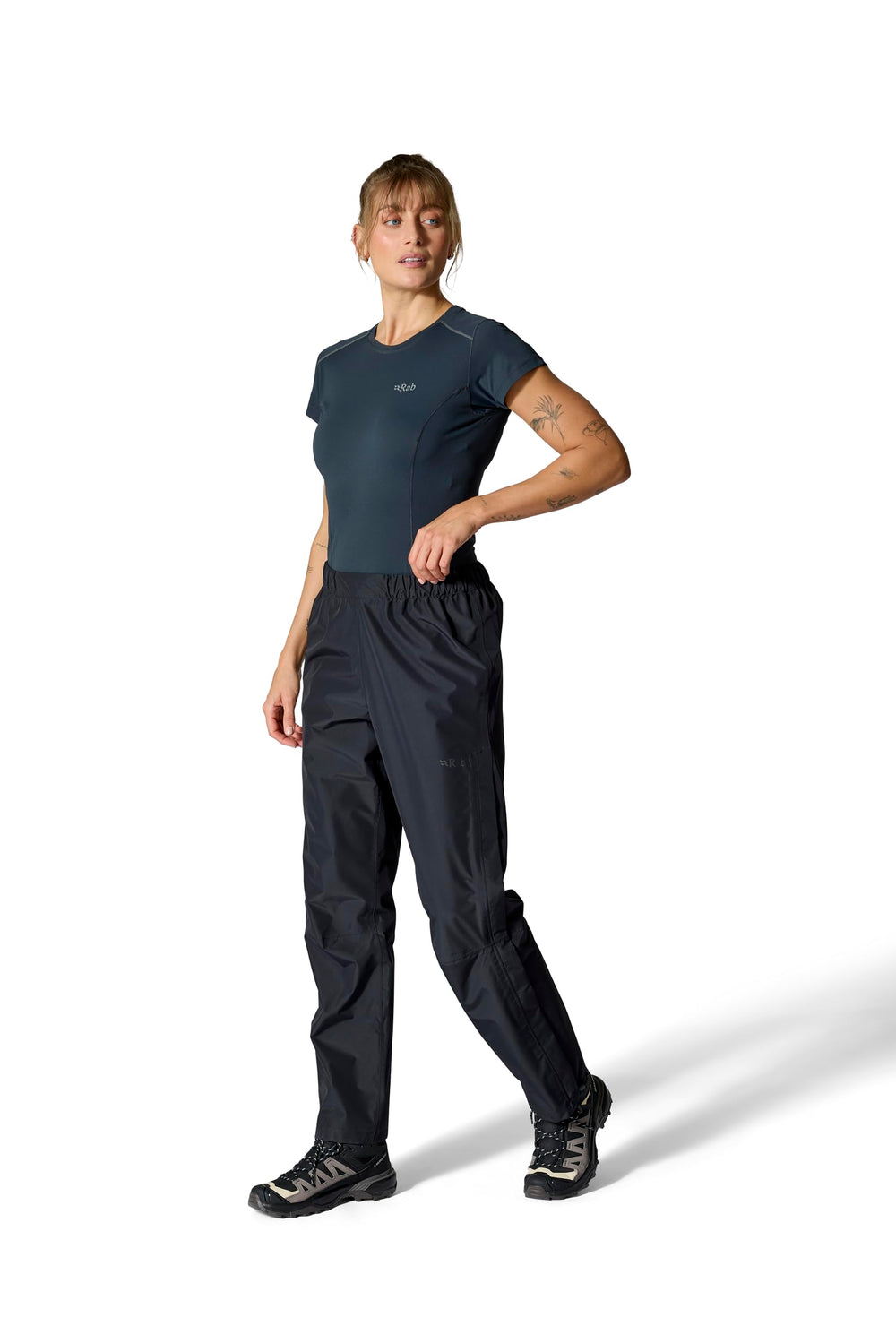 Rab Downpour Pants breathable membrane provides comfort on climbs and descents.