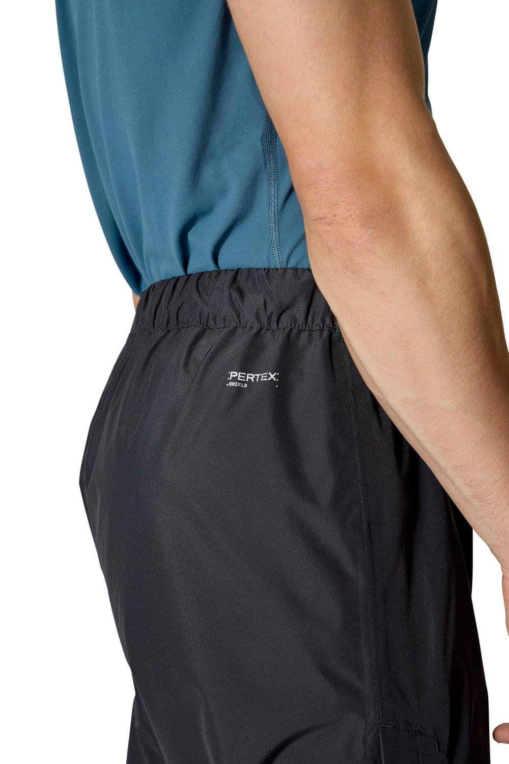 Rab Downpour Pants packable-stuff-sack ready for travel lightness.