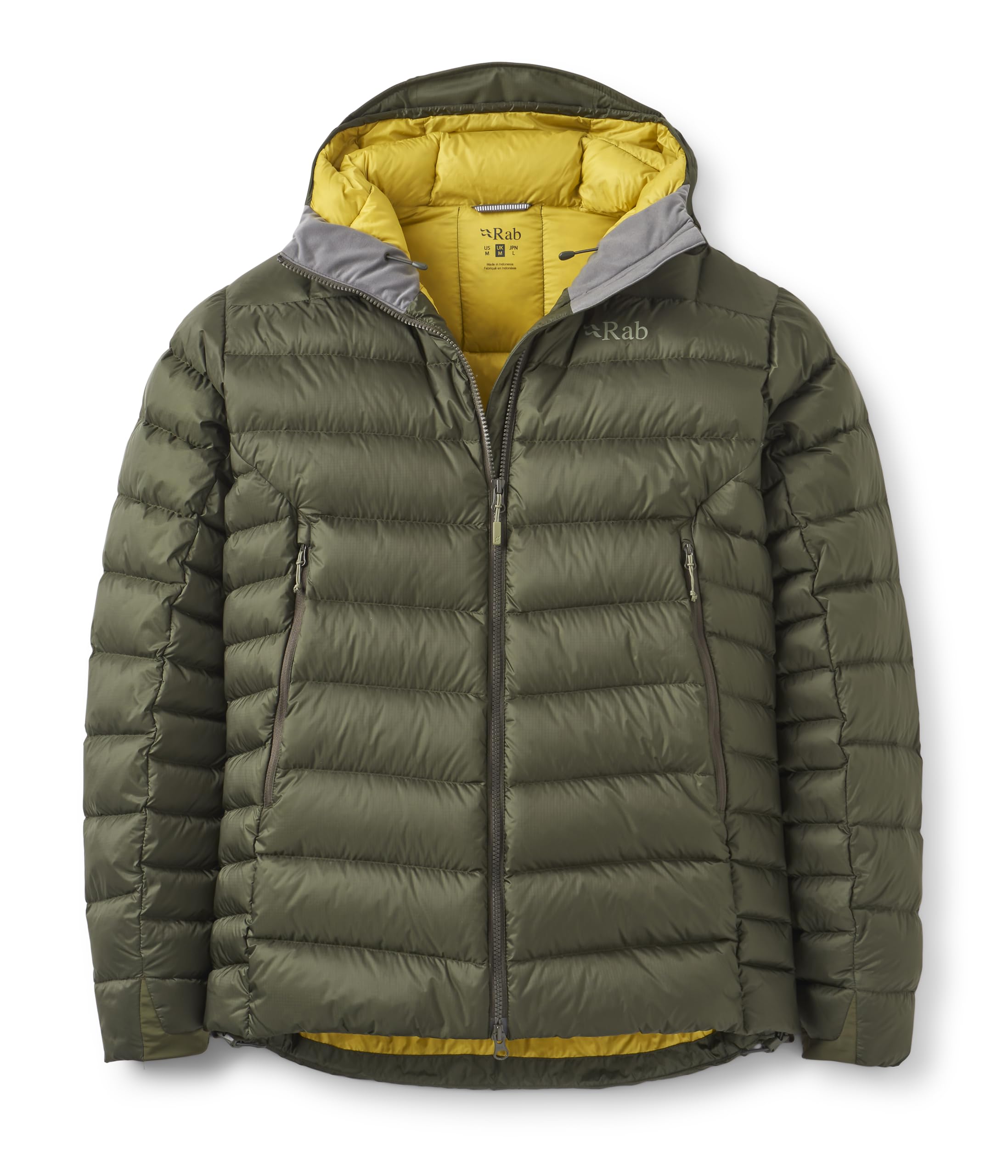 Rab Electron Pro jacket front view shows alpine warmth and weather resistance