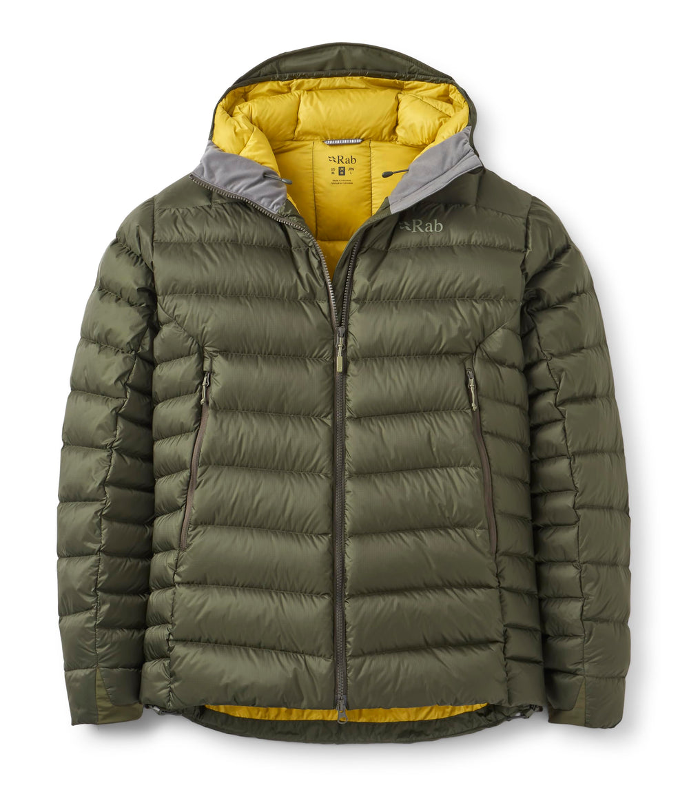Rab Electron Pro jacket front view shows alpine warmth and weather resistance