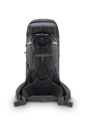 Rab Exion 55L backpack lid open showing quick-access main pouch.