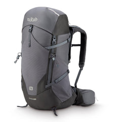 Rab Exion 38L backpack front view showing compact daily hiking pack for all-day treks