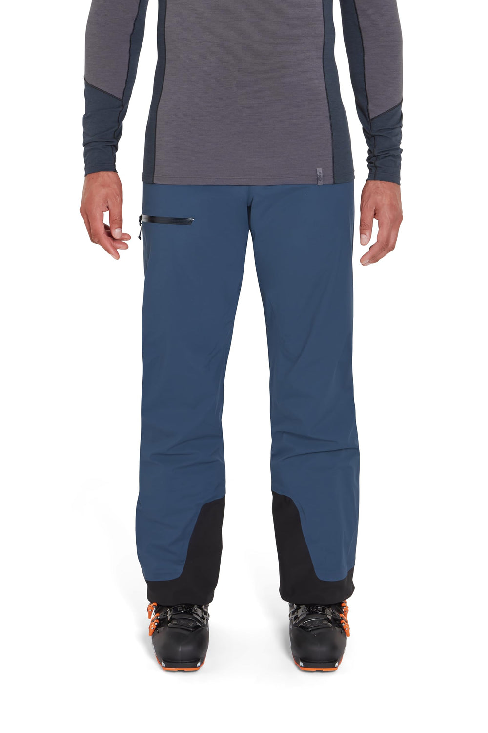 Rab Khroma Kinetic pants highlight reinforced cuffs to resist edge and crampon wear.