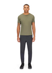 Rab Momentum Pants Matrix fabric close-up in Beluga, breathable stretch dries quickly.