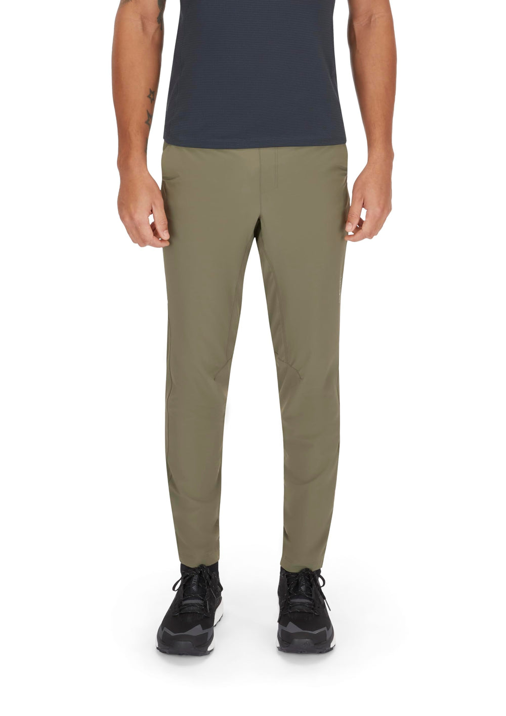 Rab Momentum Pants slim-articulated-knees profile supports full mobility with gear.