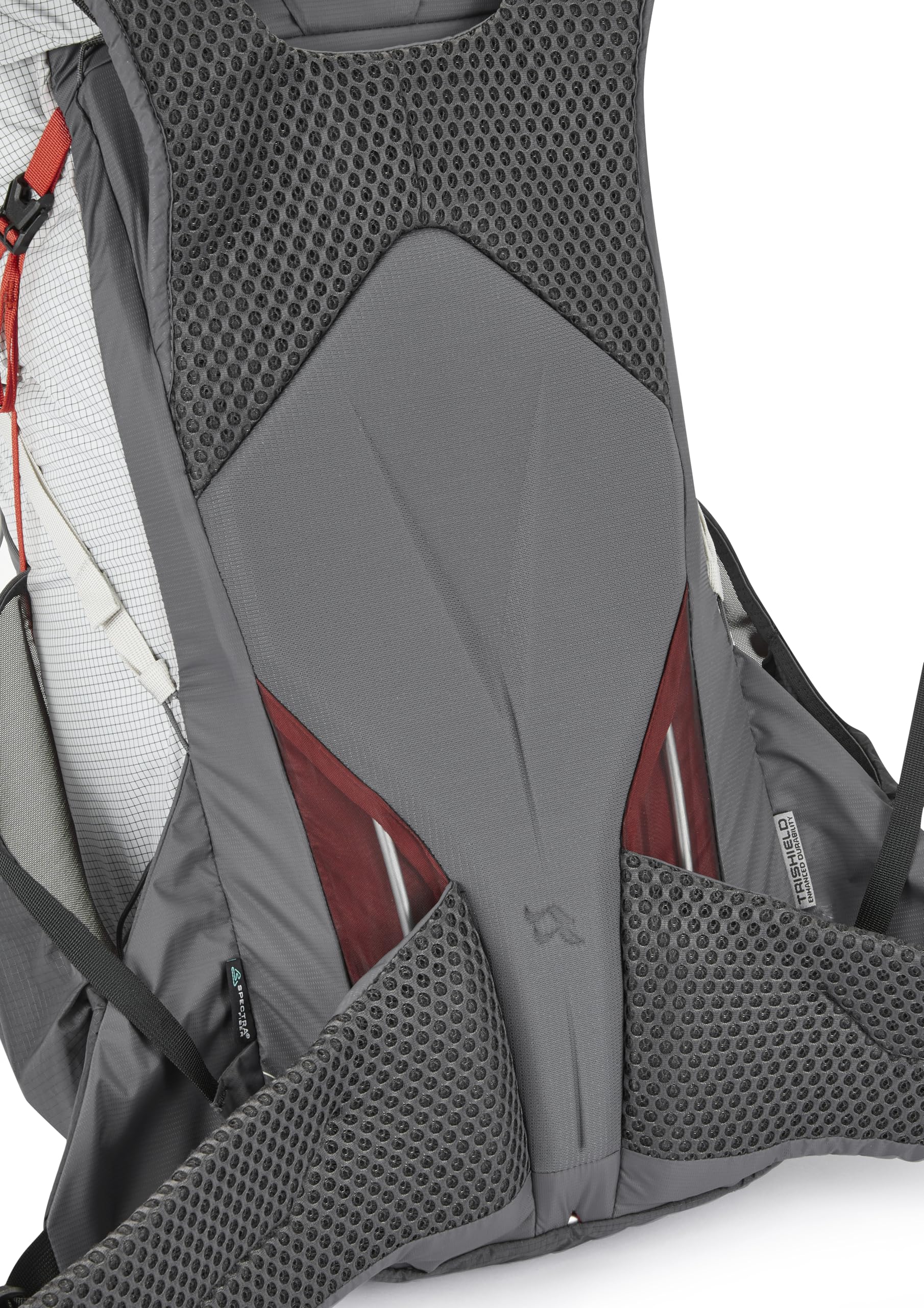 Rab Muon 50L hydration sleeve fits a 3L reservoir for on-trail sipping.