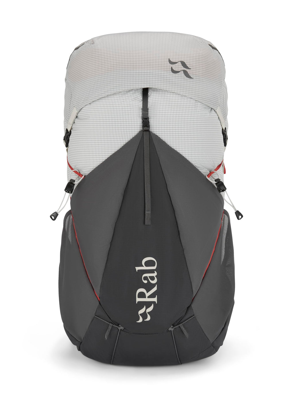 Rab Muon 50L Tri-Flex carry system demonstrates stable, light support.