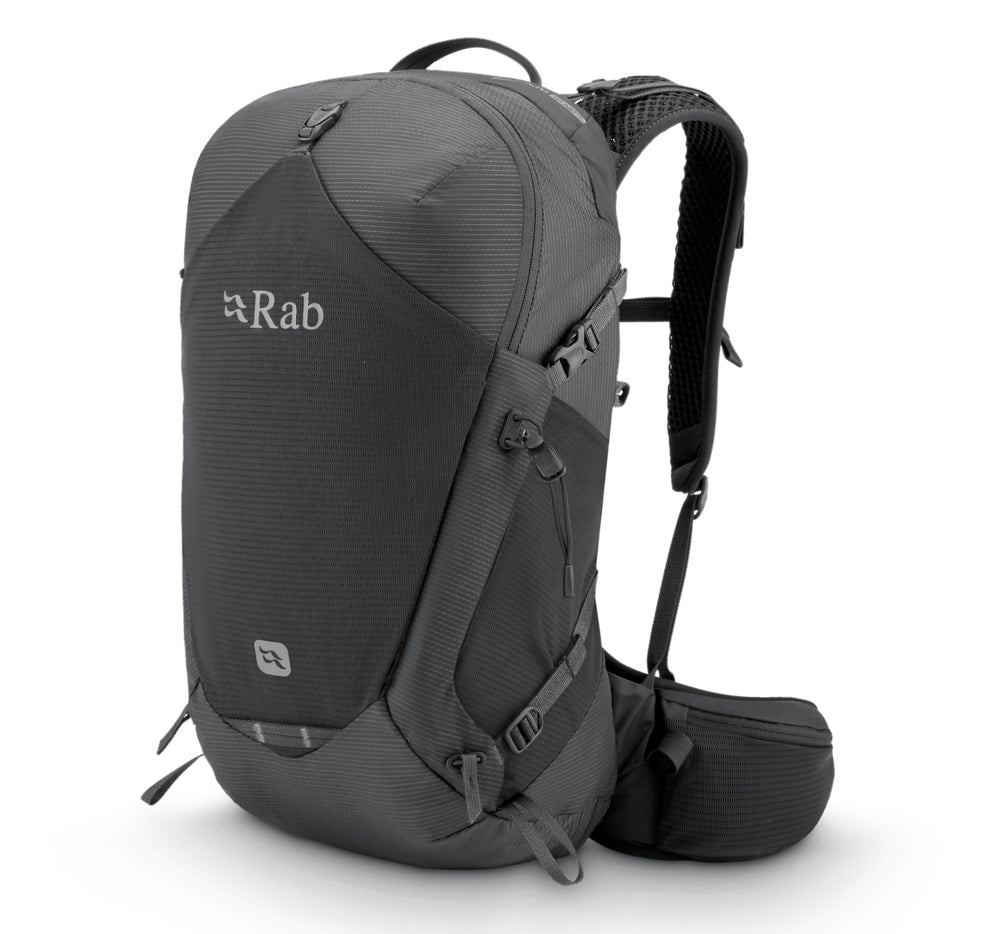 Rab Protium ND 18L backpack in anthracite, front view ideal for day hikes with weather protection.