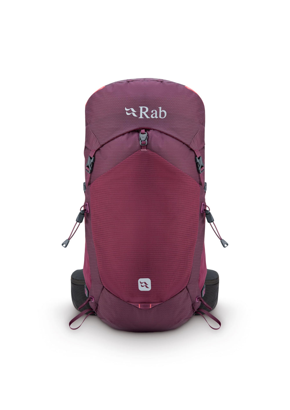Rab Protium ND33L back-panel closeup highlighting Air Contour suspension
