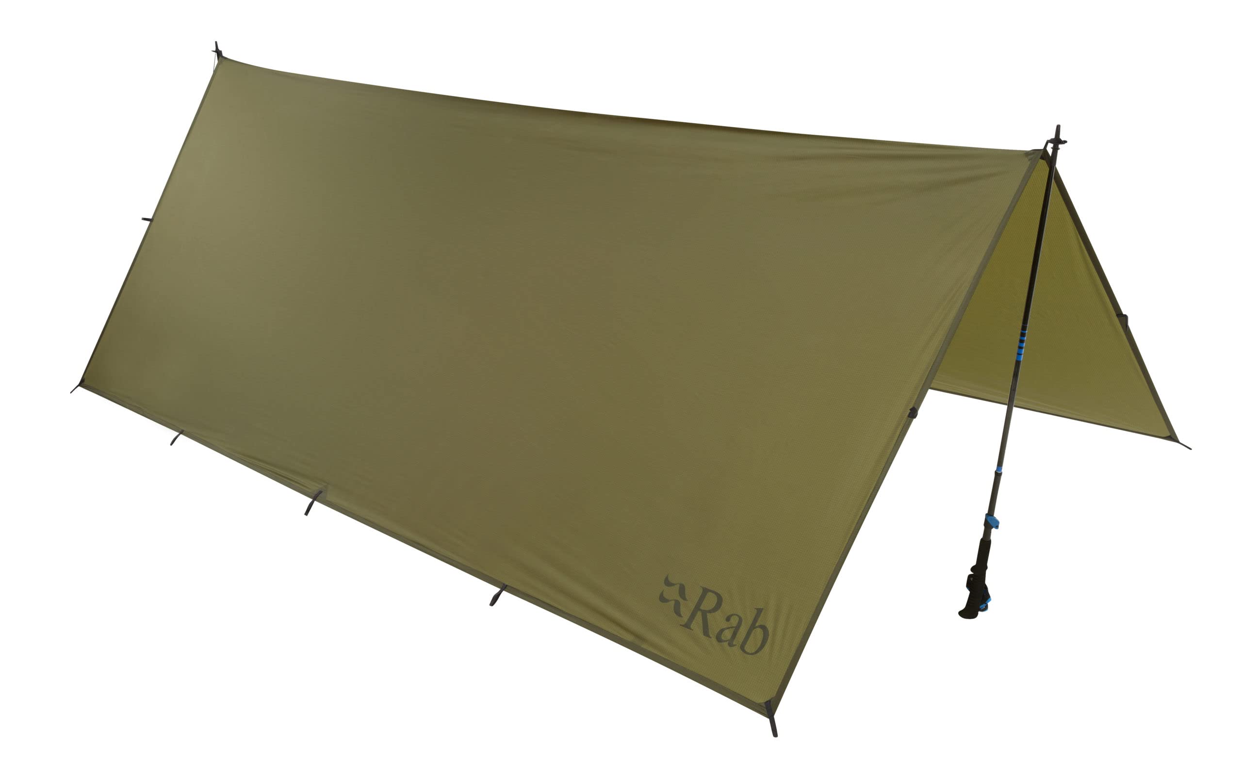 Rab Siltarp 2 Person Shelter in ultralight setup for two campers at camp.