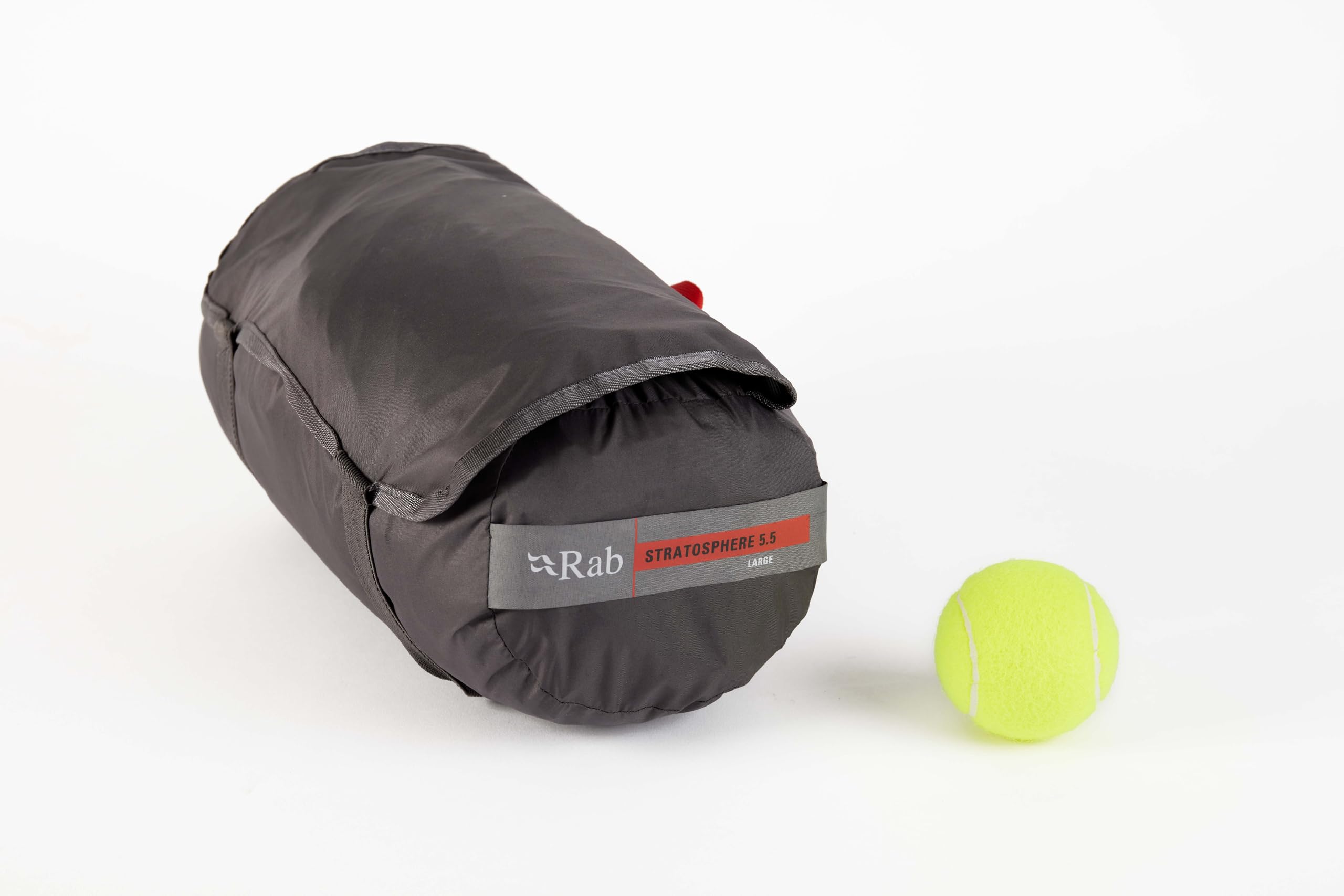 Rab Stratosphere 5.5 compact packable design ready for backpacking.