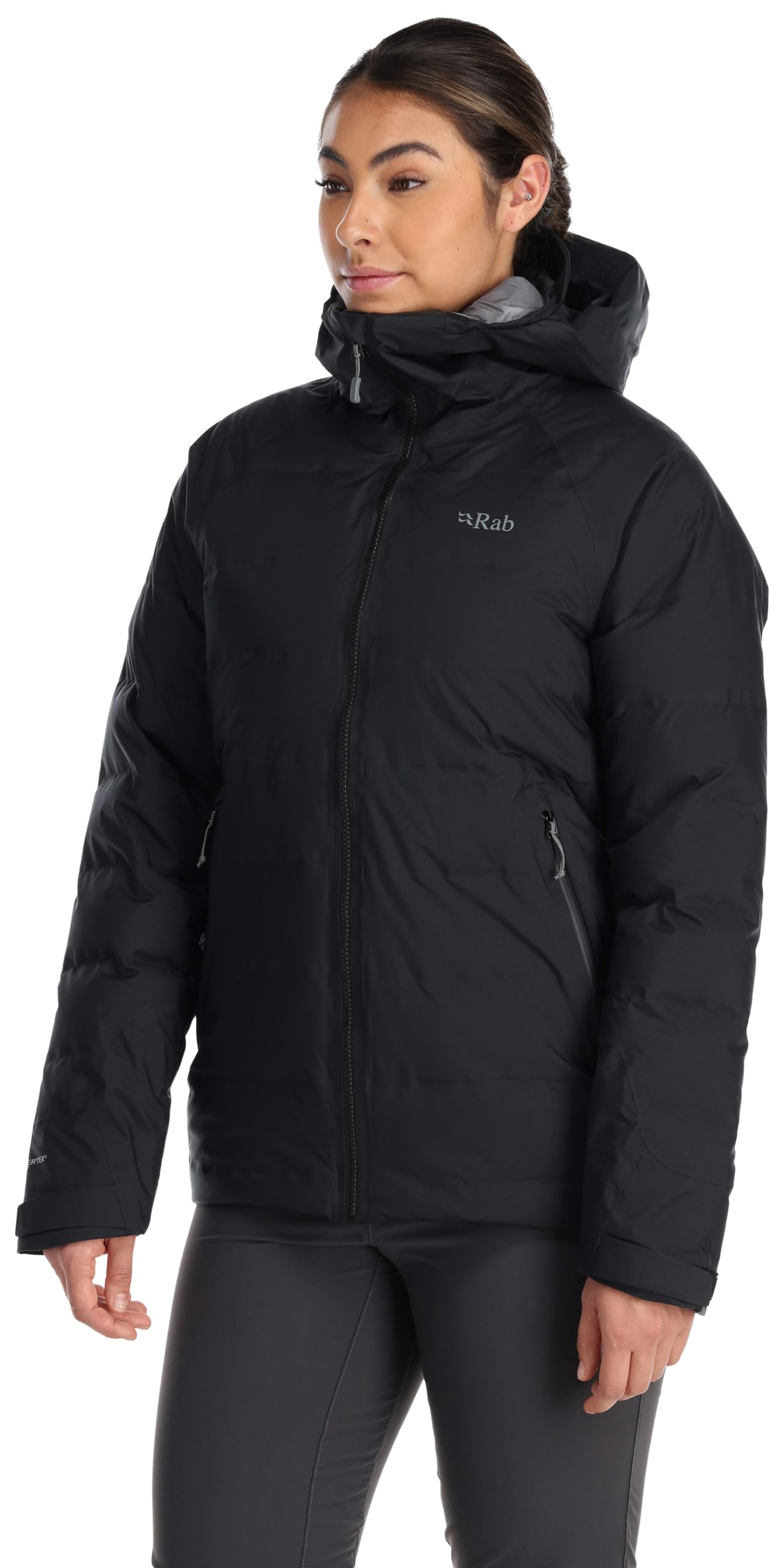 Valiance hood with wired peak for stable wind protection.