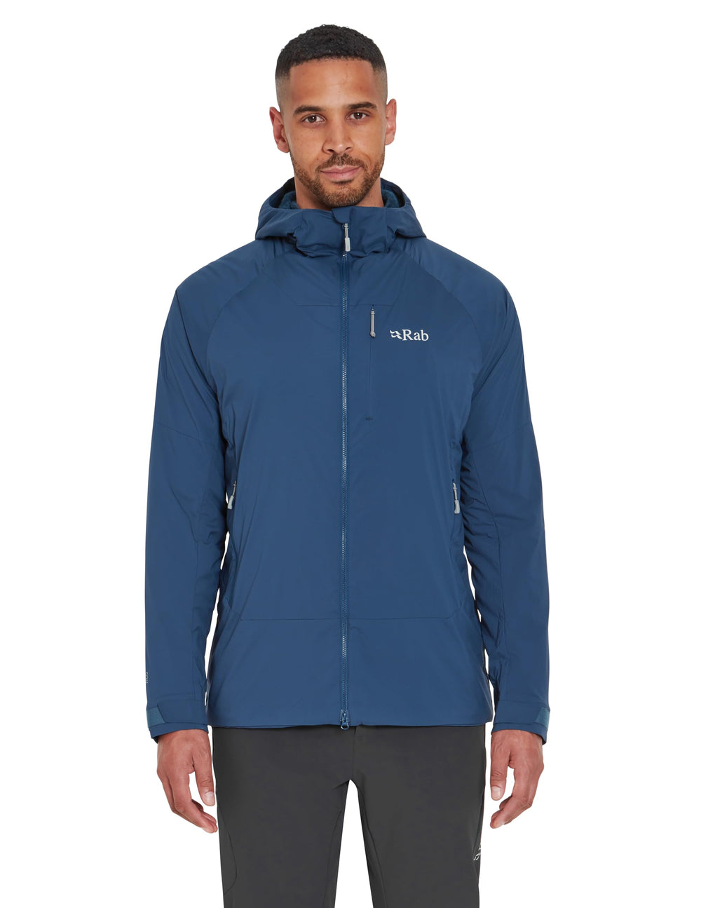 Rab VR Summit softshell pockets securely store essentials during fast ascents.