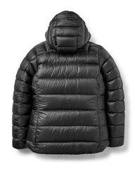 Rab Women's Mythic Ultra Jacket hood detail with helmet-compatible design for secure mountaineering