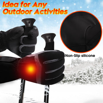 Rabbitroom Heated Gloves with extended cuffs sealing out cold