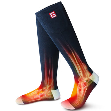 Rabbitroom heated socks battery-pack close-up showing high-capacity power for lasting warmth