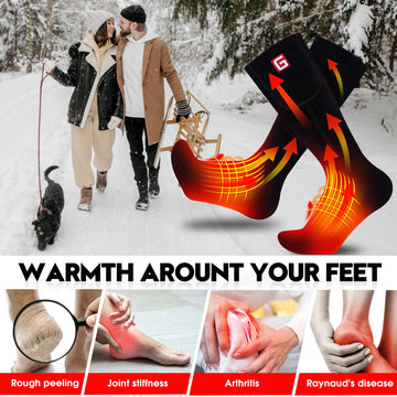 Rabbitroom heated socks packaging highlights gift-ready presentation for winter warmth.