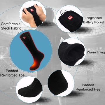 Rabbitroom heated socks during skiing scene showcase reliable warmth on slopes.