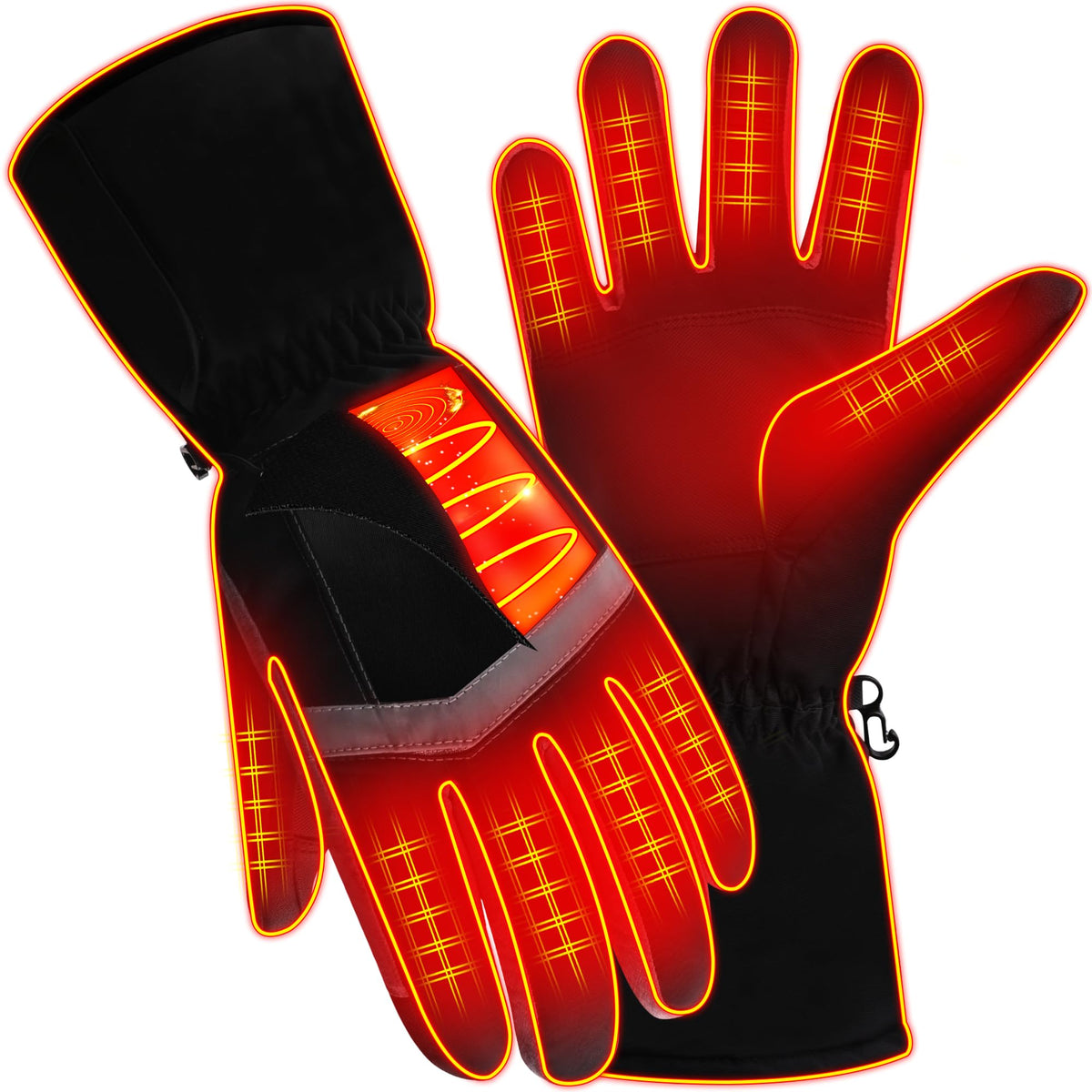 Rabbitroom Women Heated Gloves open palm in waterproof winter warmth