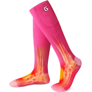 Rabbitroom women's heated socks package showing warm, ready-to-use warmth