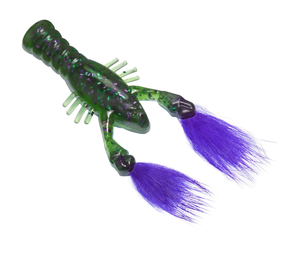 Rabid Baits Rabid Craw Crayfish 3in Hulk front view enhances lure appeal for Ned rig setups.
