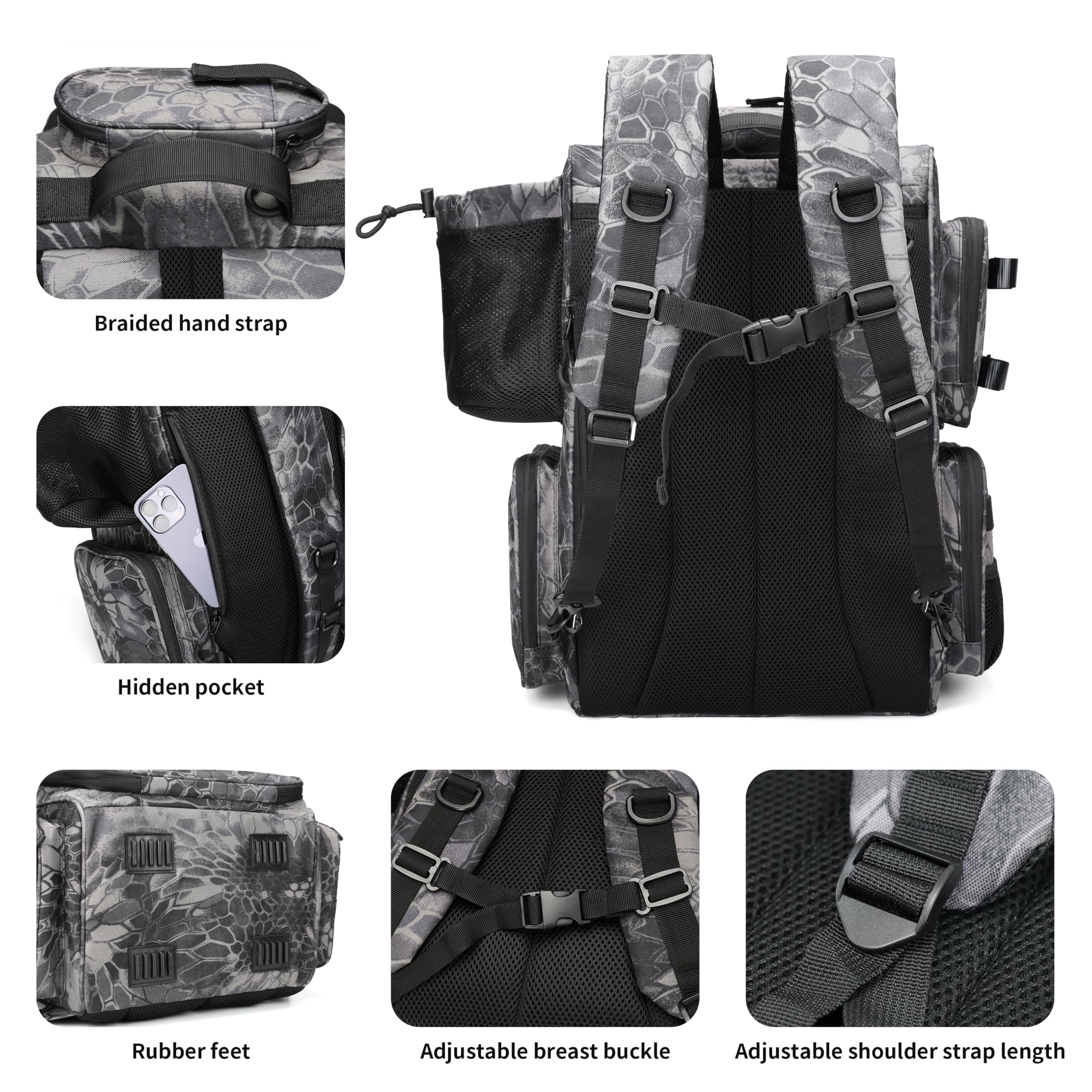 Rabjen back padding provides breathable support on long trips.