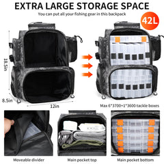 Rabjen fishing backpack bottle holder keeps hydration within easy reach.