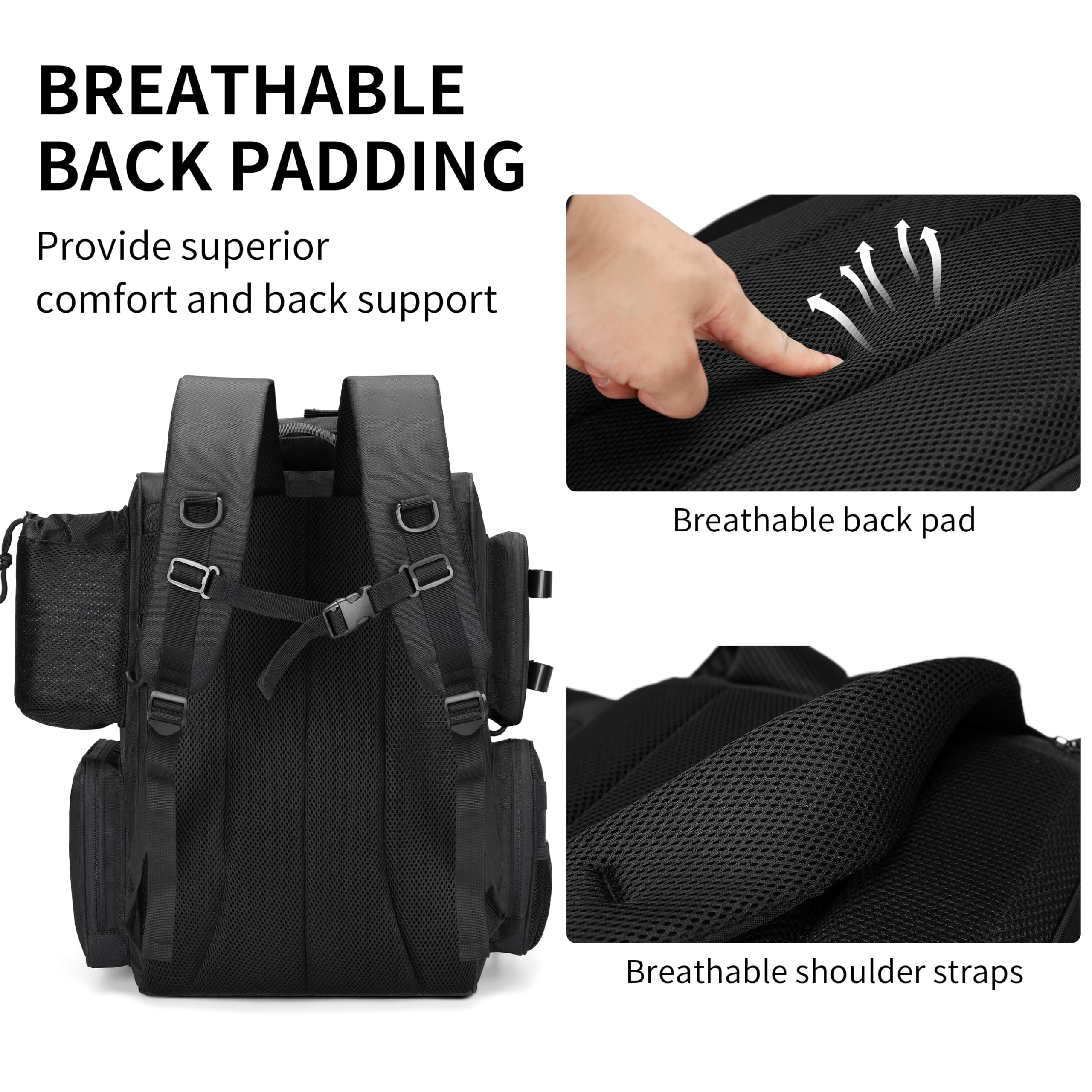 Rabjen bag bottom rubber feet keep the pack stable on wet docks.