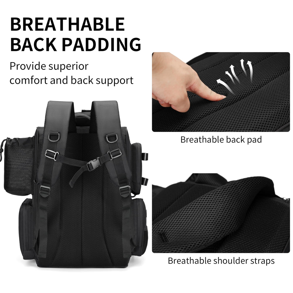 Rabjen bag bottom rubber feet keep the pack stable on wet docks.