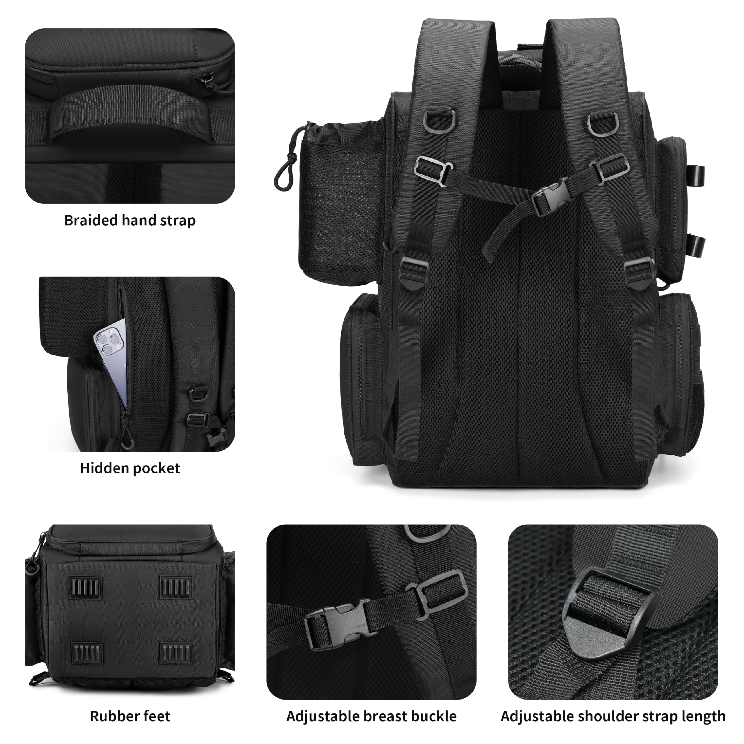 Rabjen ergonomic back with breathable padding enhances comfort during outdoor trips.