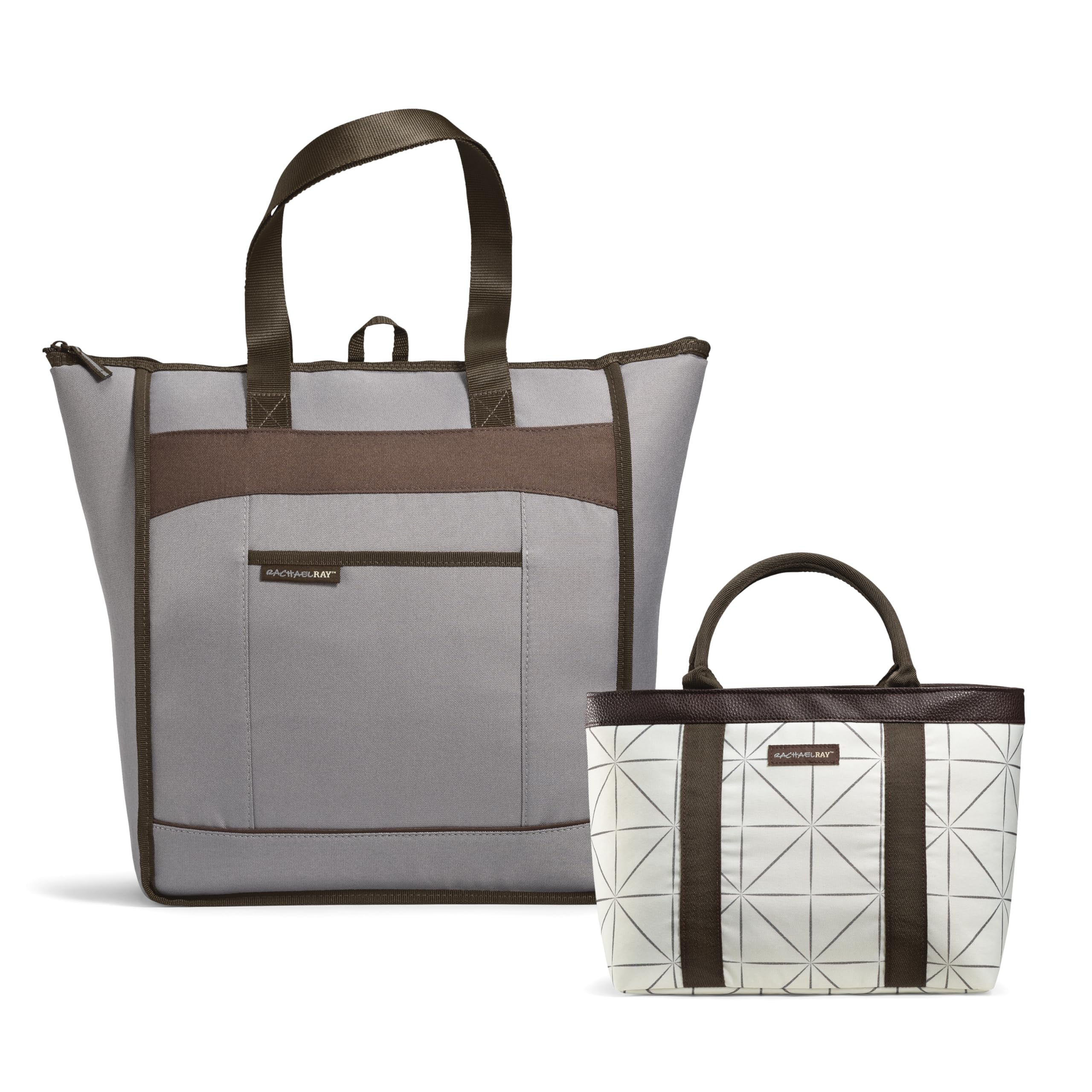 Rachael Ray Chillout cooler tote exterior pocket for quick access and organization.