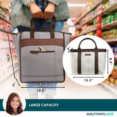 Rachael Ray Chillout cooler tote foldable design saves space when not in use.