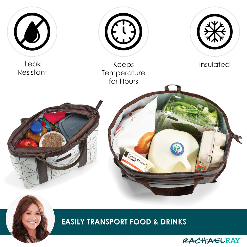 Rachael Ray Chillout lunch bag with dual handles for easy transport.