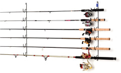 Rack'em horizontal 6-rod rack side view with sturdy supports and scratch-resistant coating.