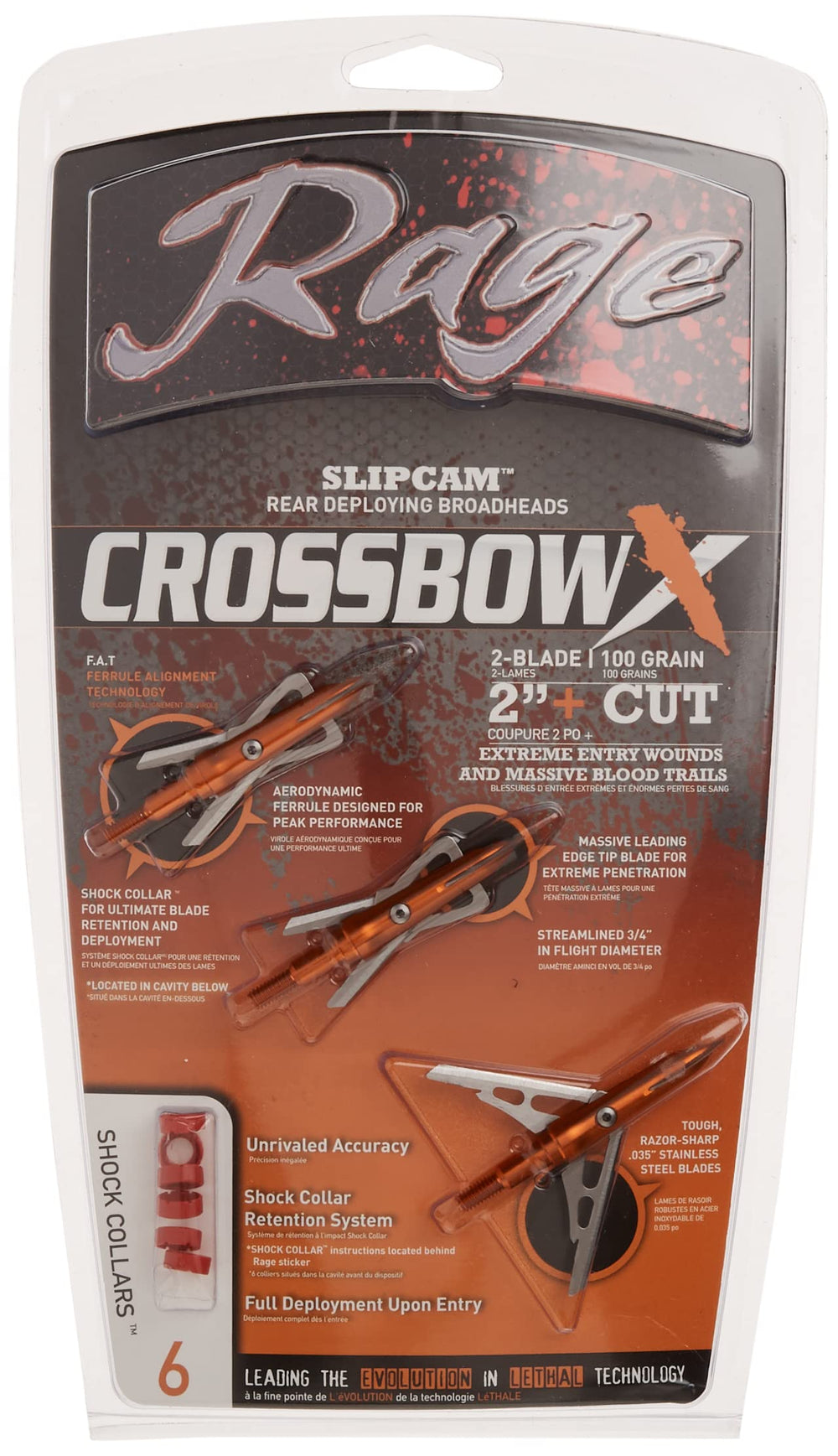 Rage Crossbow X broadhead close-up of razor-sharp blades for precision cutting