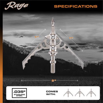 Rage Hypodermic Crossbow NC machined stainless ferrule and durability.