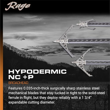 RAGE Nc+P 100gr broadhead blades deployment shows quick clean cutting action