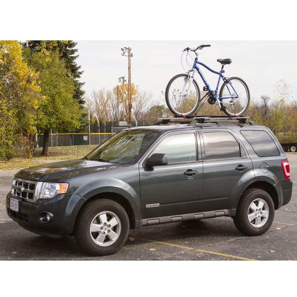 Rage Powersports Elevate locking bike clamp ensures secure hold during travel.