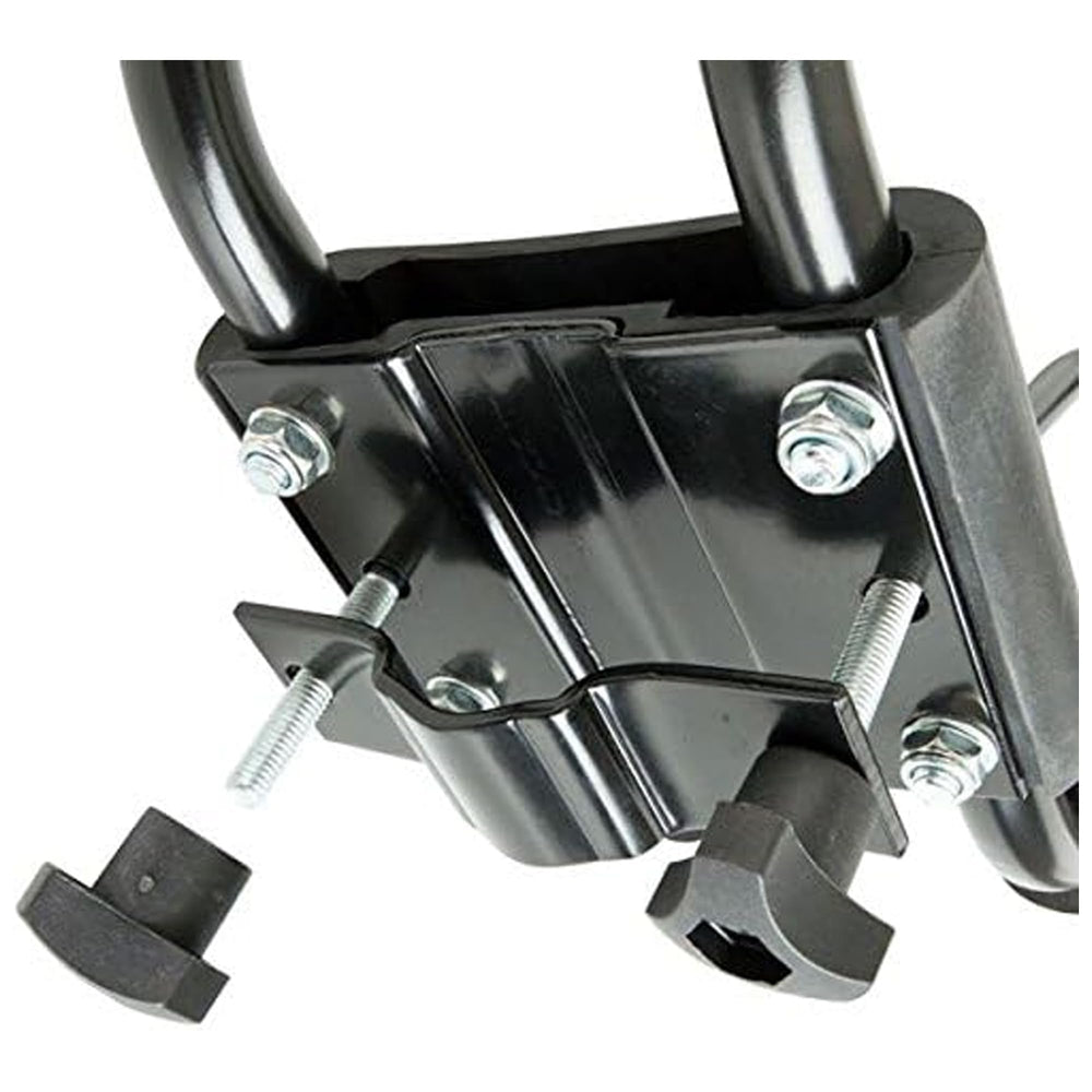 Rage Powersports T-Rack-DLX two 114-inch straps ensure tight restraint.