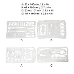 Raguso stainless-steel survival card showcases durable 304 steel construction.