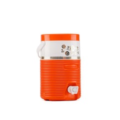 RAHBER 1.2 Gal portable water cooler with flip lid for quick outdoor access.