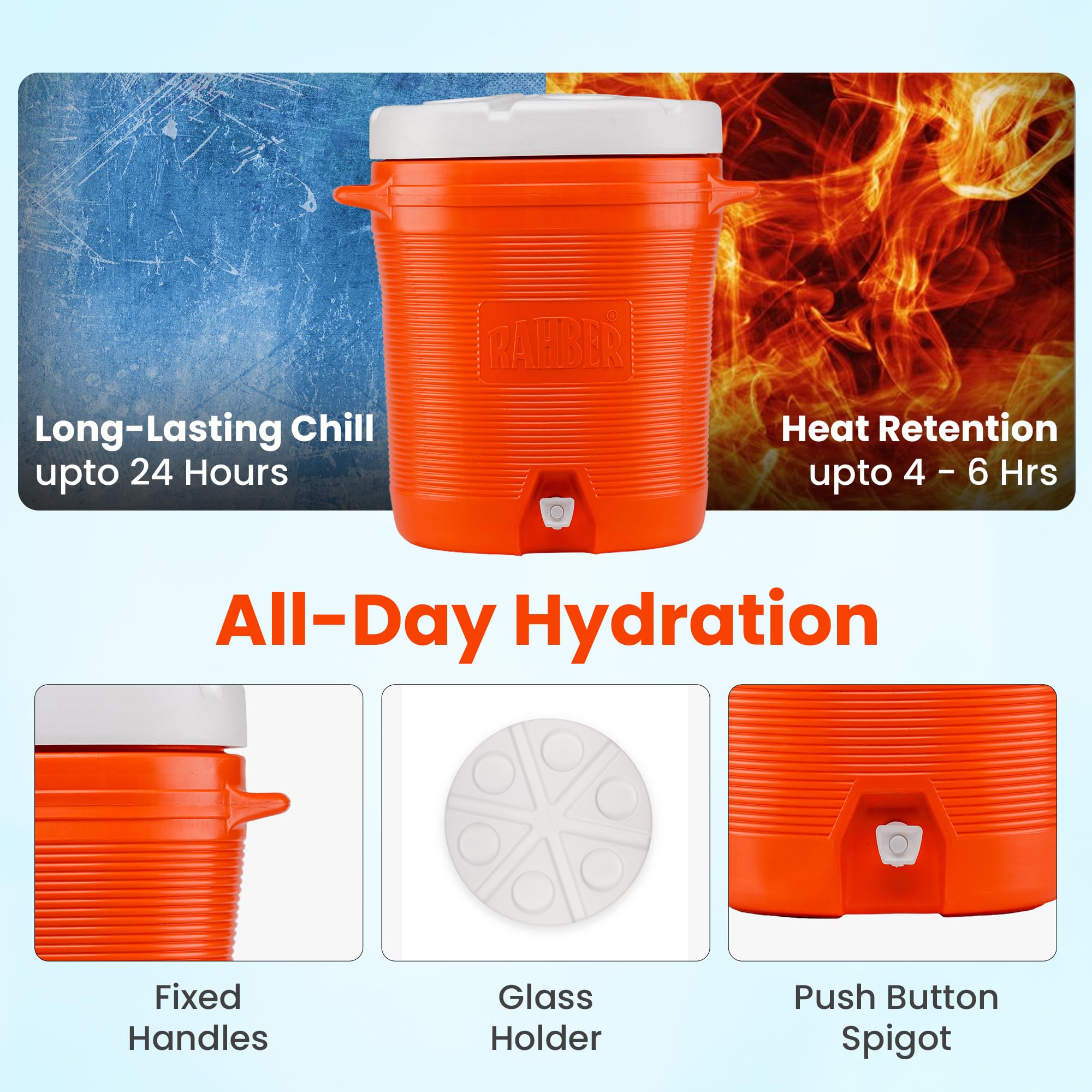 RAHBER BPA-free materials ensure safe, durable water storage