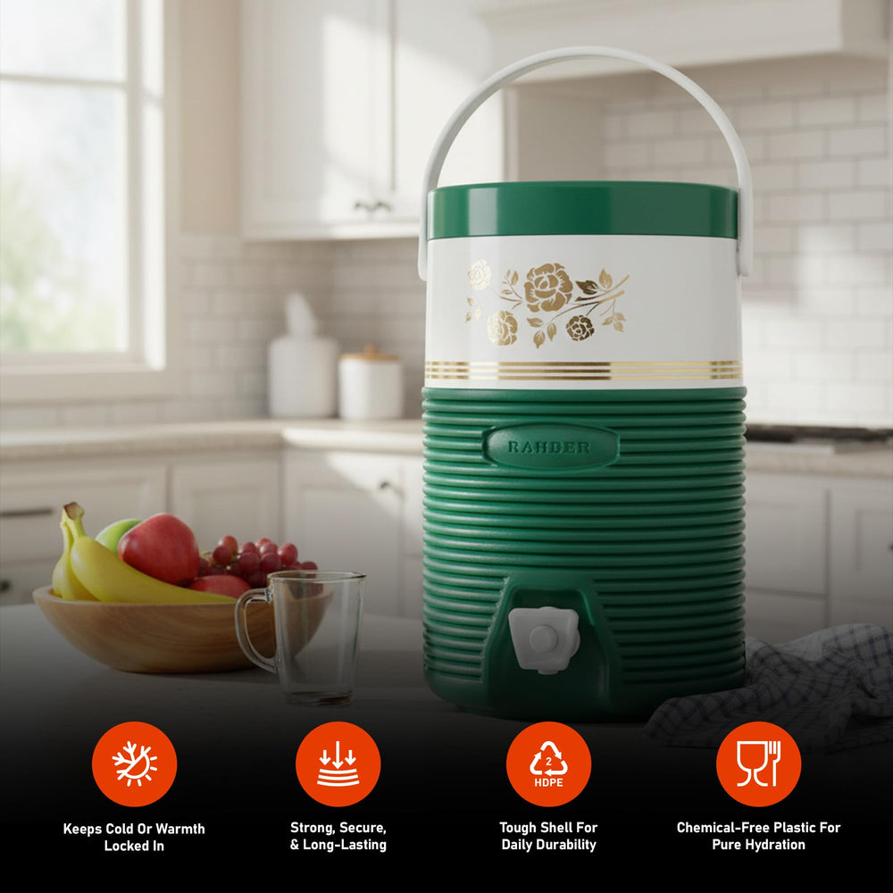 RAHBER cooler preserves cold beverages for hours in warm outdoor settings.