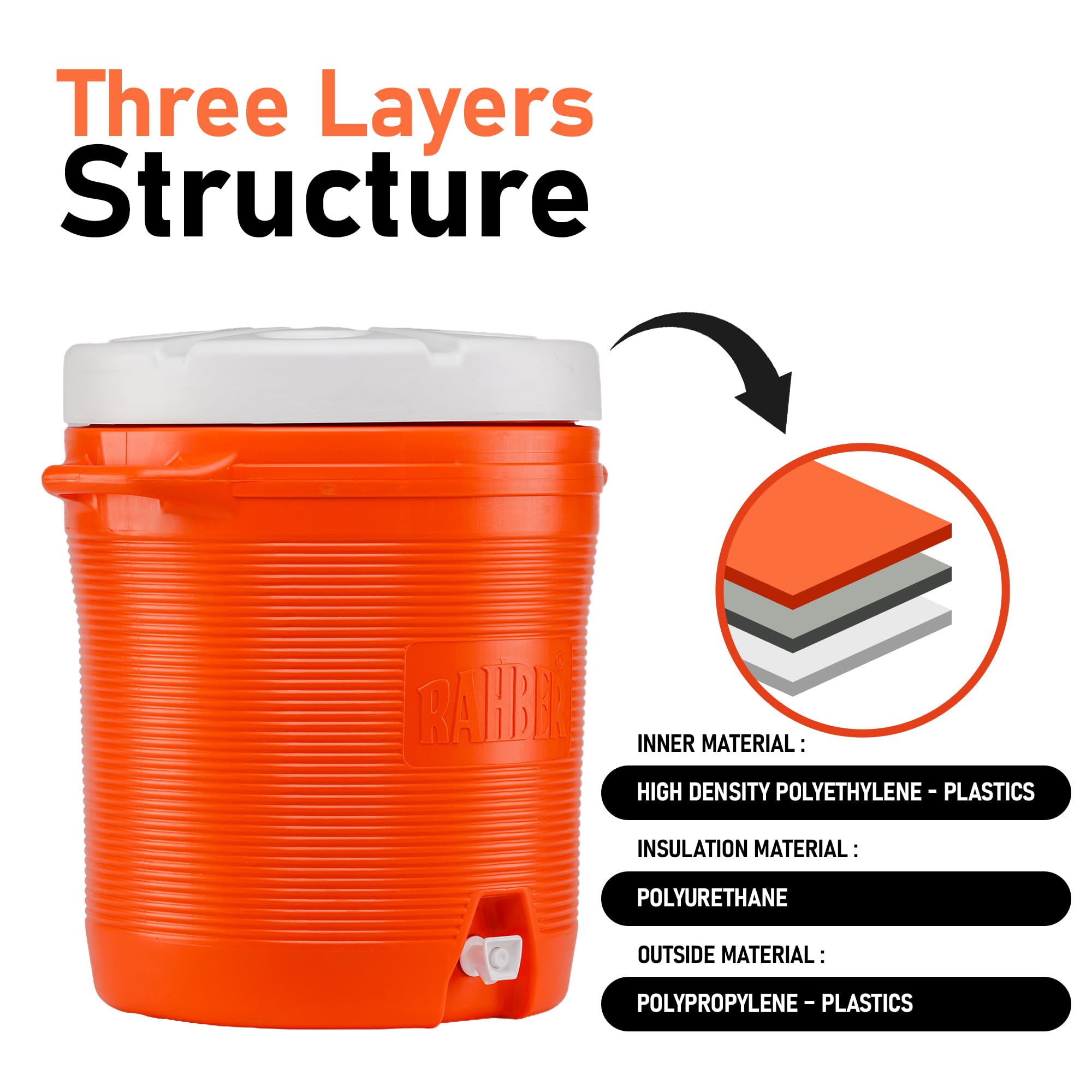 RAHBER leak-resistant spigot provides mess-free pouring at parties