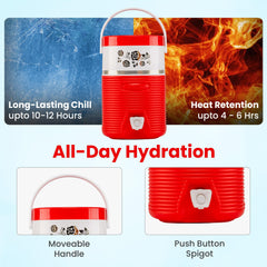 RAHBER water cooler with easy pour spout for spill-free serving