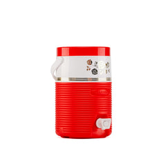 RAHBER water cooler with flip lid in red for easy outdoor access