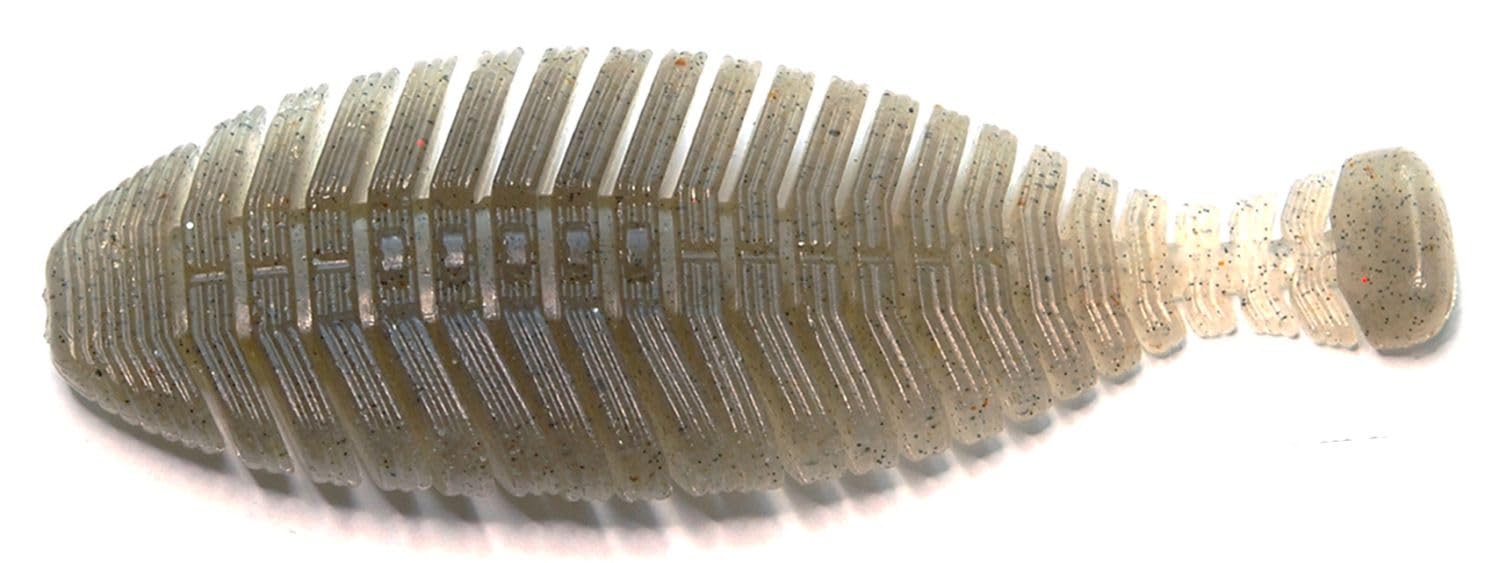 Raid Japan Hiratyler 5.7 Smoke Shrimp lure in water showing enticing action.