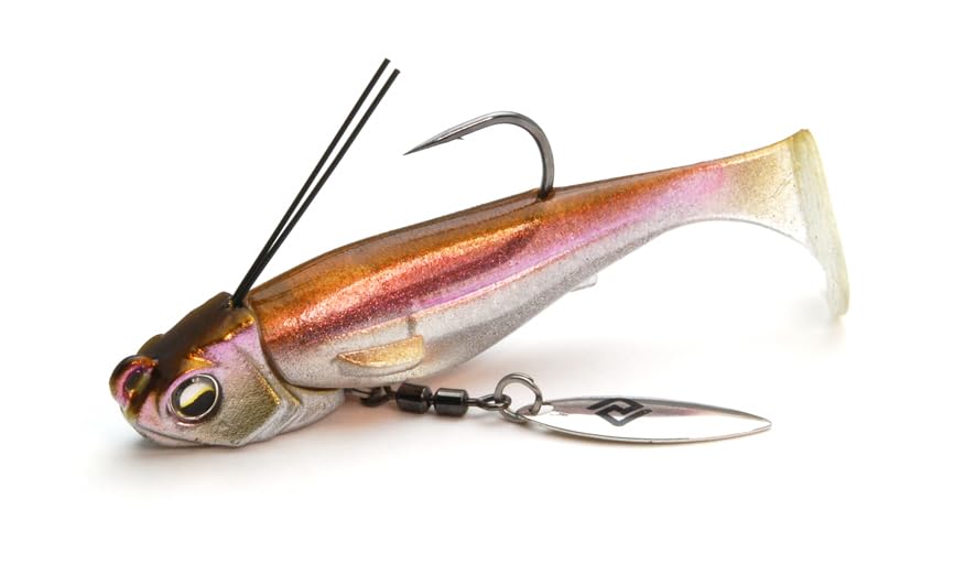Raid Japan Rivero head with brush guard stabilizes the lure on bottoms for cold-water setups.