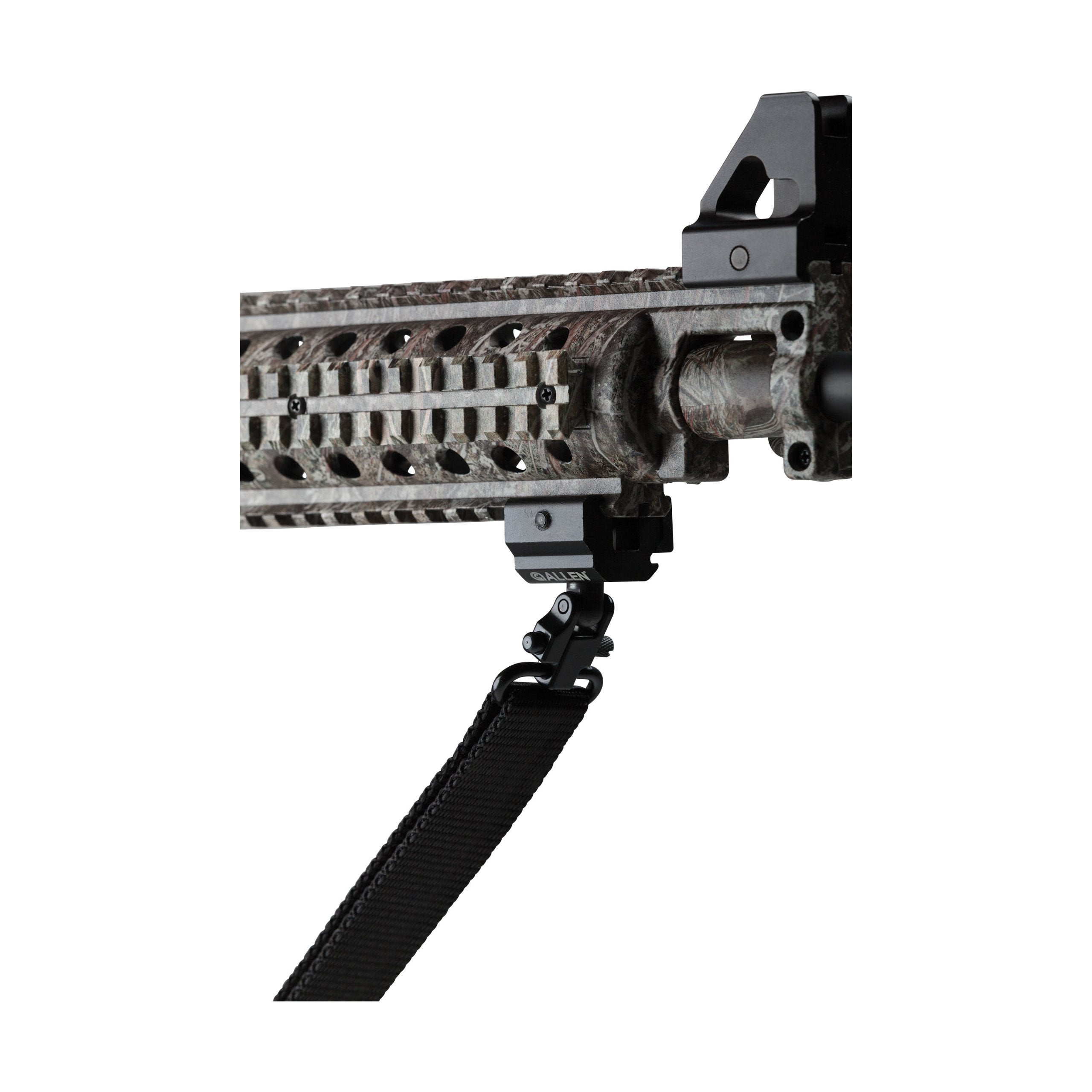 Close-up of aluminum swivel stud and mounting hardware